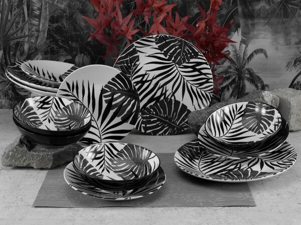 KOMBINOVANÝ SERVIS TROPICANA BLACK 12-dielne Creatable - Online Only bytové doplnky, Online Only