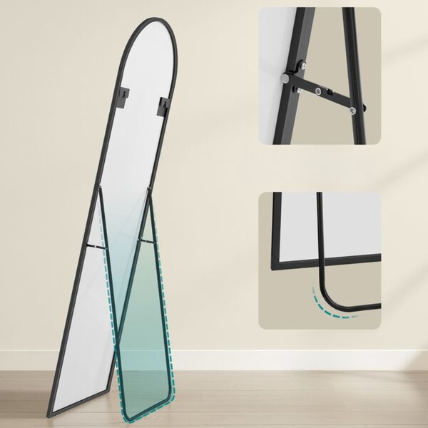 Zaoblené zrkadlo UMBRA, 160x50cm, čierna SongmicsHome