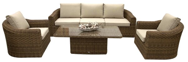 DEOKORK Ratanová modulová zostava BORNEO LUXURY pre 5 osôb (hnedá)