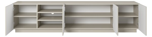 TV skrinka Asha 200 cm s ryhovaným frontom a výklenkom - kašmír