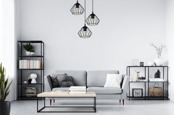 Luster na lanku CEED 3xE27/60W/230V čierna