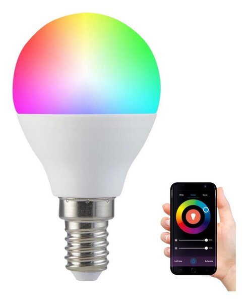 RGBW LED Stmievateľná žiarovka G45 E14/5,5W/230V 2700-6500K Wi-Fi Tuya