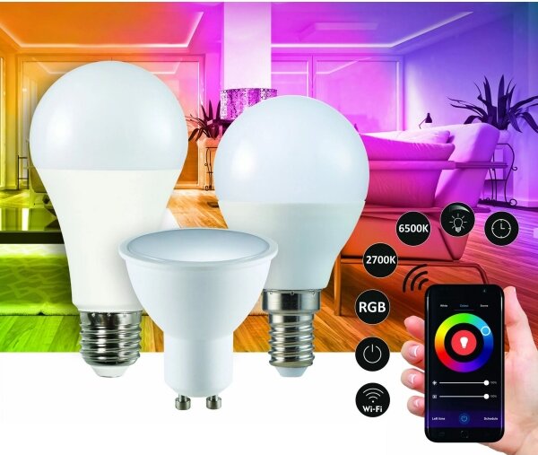 RGBW LED Stmievateľná žiarovka G45 E14/5,5W/230V 2700-6500K Wi-Fi Tuya