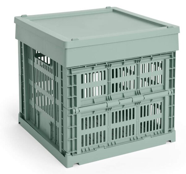 HAY Plastové veko Colour Crate Medium Square/Cube, sage green