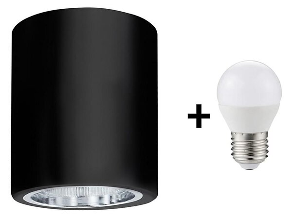 LED Stropné svietidlo JUPITER 1xE27/6W/230V 120x98 mm čierna