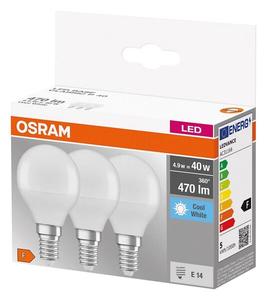 SADA 3x LED Žiarovka P40 E14/4,9W/230V 4000K - Osram