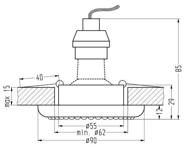 Podhľadové svietidlo SOC 1xGU10/50W/230V čierna