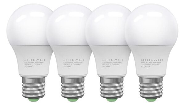 SADA 4x LED Žiarovka ECOLINE A60 E27/10W/230V 4000K - Brilagi