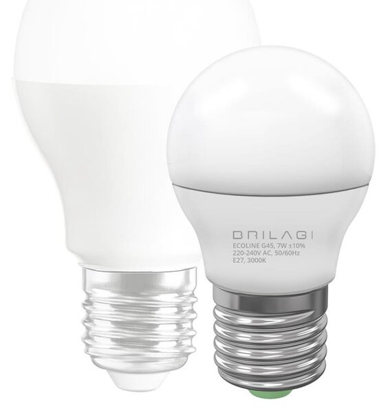 LED Žiarovka ECOLINE G45 E27/7W/230V 3000K - Brilagi