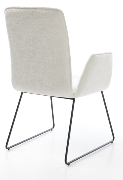 DELIFE Jedálenská stolička Vinja-Flex bouclé mäkký béžová tenká podstava čierna