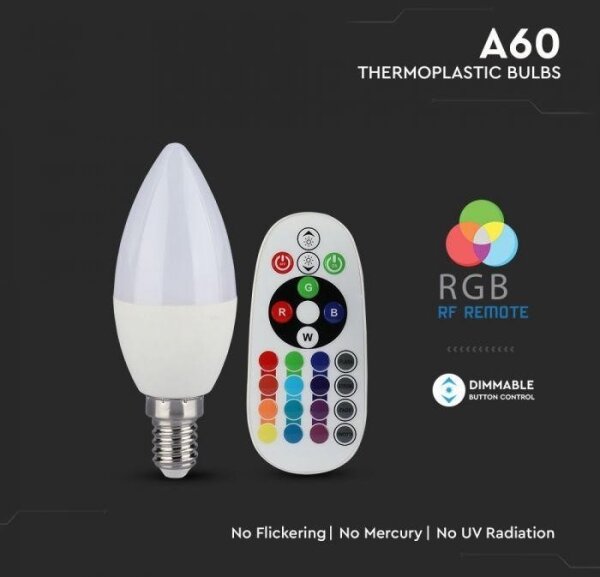 LED RGB Stmievateľná žiarovka E14/3,5W/230V 6400K + DO