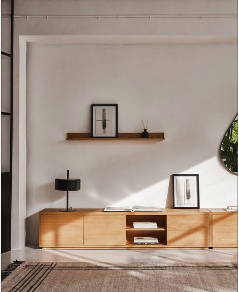 TV stolík v dekore duba v prírodnej farbe 200x44 cm Abilen - Kave Home
