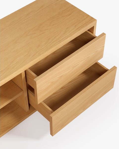 TV stolík v dekore duba v prírodnej farbe 150x44 cm Abilen - Kave Home