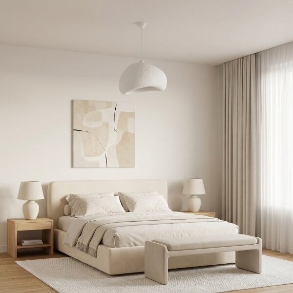 Brilagi - Závesné svietidlo na lanku WABI SABI 1xE27/40W/230V priemer 42 cm biela
