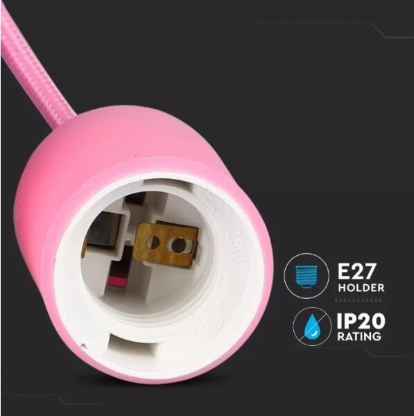 Luster na lanku 1xE27/60W/230V ružová