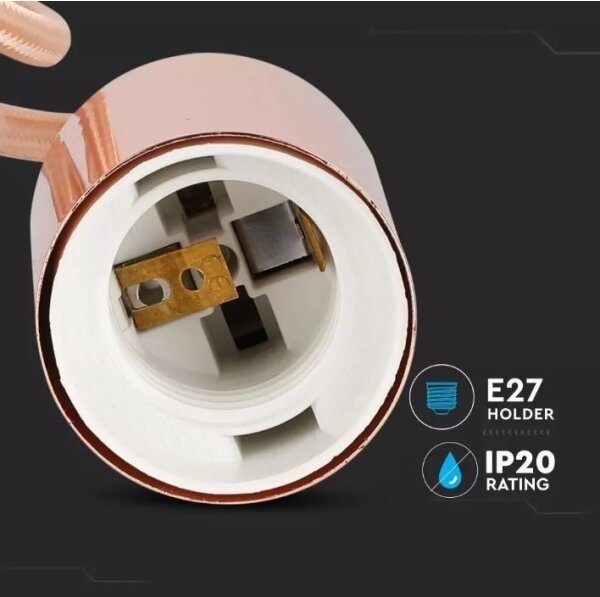 Lusteer na lanku 1xE27/60W/230V rosegold