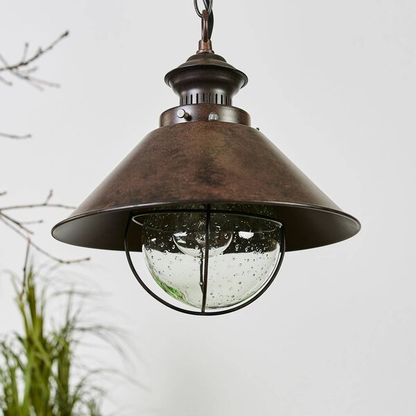 Závesná lampa Nautica Ø 26 cm, Hnedá / hrdzavá, kov, Závesné svietidlo