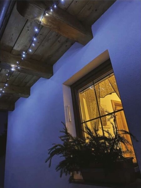 LED vonkajšia reťaz 40xLED/9m IP44 studená biela