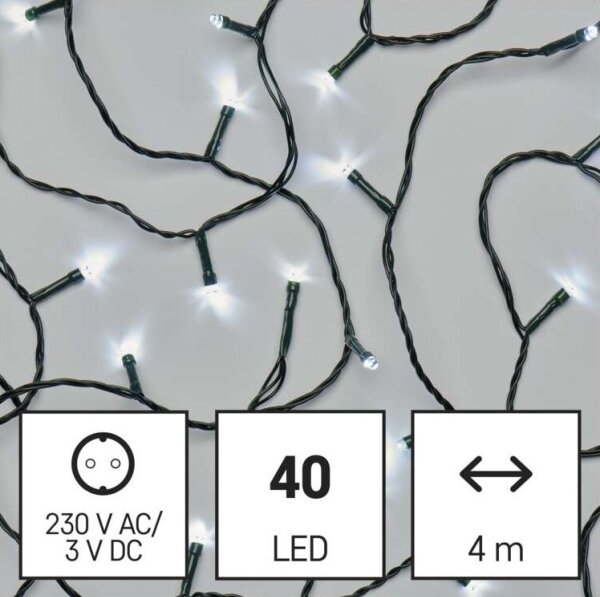 LED vonkajšia reťaz 40xLED/9m IP44 studená biela