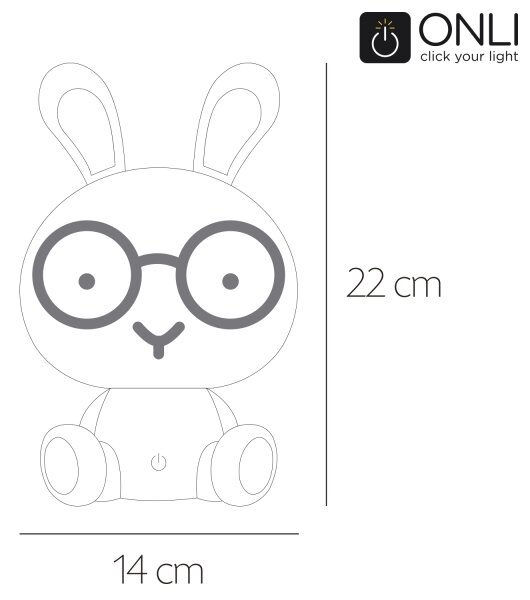 ONLI - LED stmievateľná detská nočná lampička PUPPIES LED/3W/230V 22 cm zajačik/modrá