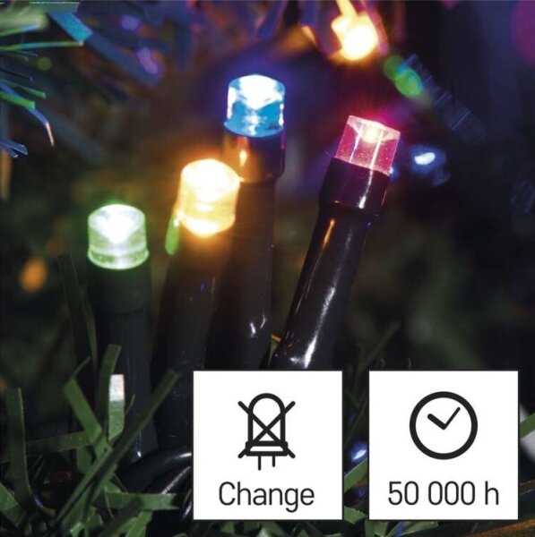 Vonkajšia LED svetelná reťaz 80xLED/13m IP44 viacfarebná