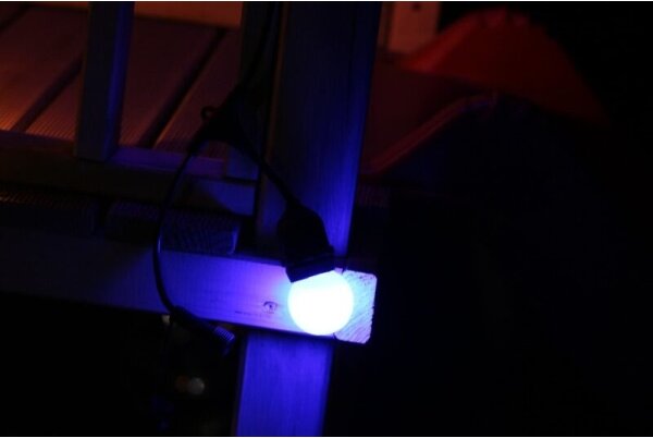 SADA 2x LED Žiarovka PARTY E27/0,5W/36V modrá 3000K