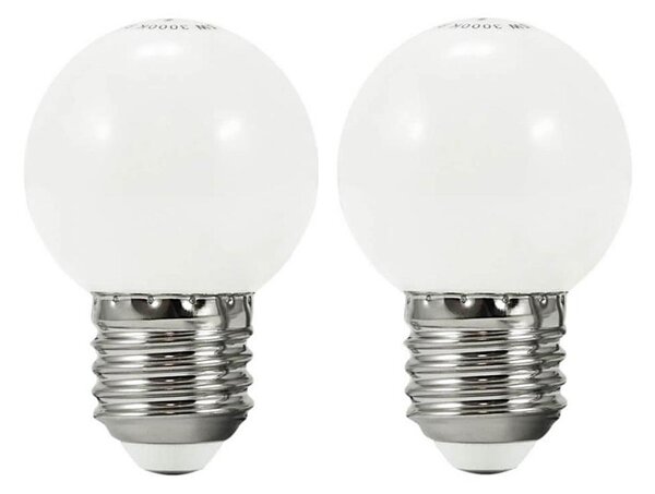SADA 2x LED Žiarovka PARTY E27/0,5W/36V biela 3000K