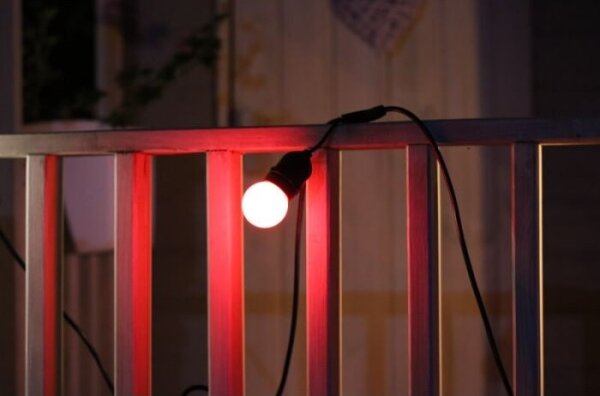 SADA 2x LED Žiarovka PARTY E27/0,5W/36V červená 3000K