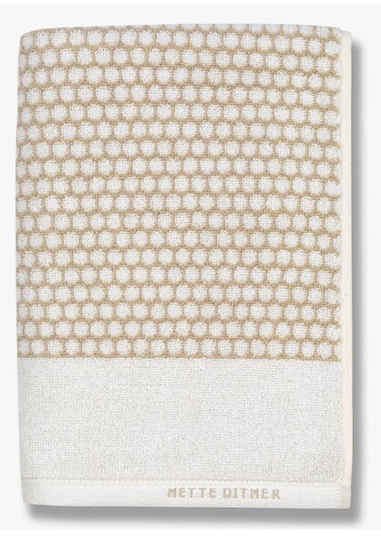 Bielo-béžové bavlnené uteráky v súprave 2 ks 40x60 cm Grid - Mette Ditmer Denmark