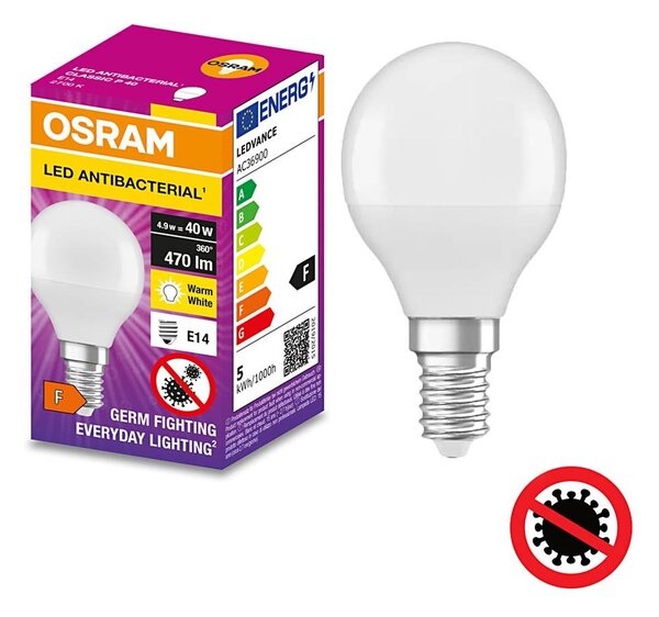 LED Antibakteriálna žiarovka P40 E14/4,9W/230V 2700K - Osram