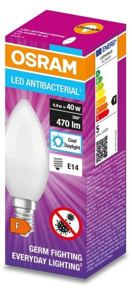 LED Antibakteriálna žiarovka B40 E14/4,9W/230V 6500K - Osram