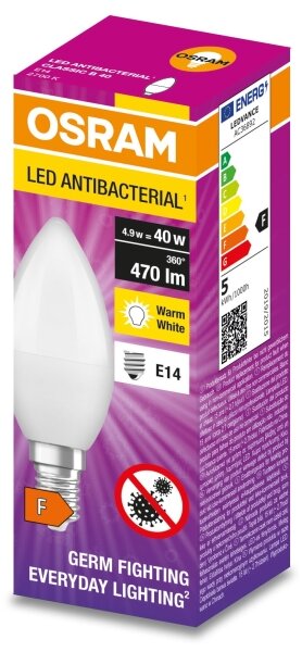 LED Antibakteriálna žiarovka B40 E14/4,9W/230V 2700K - Osram