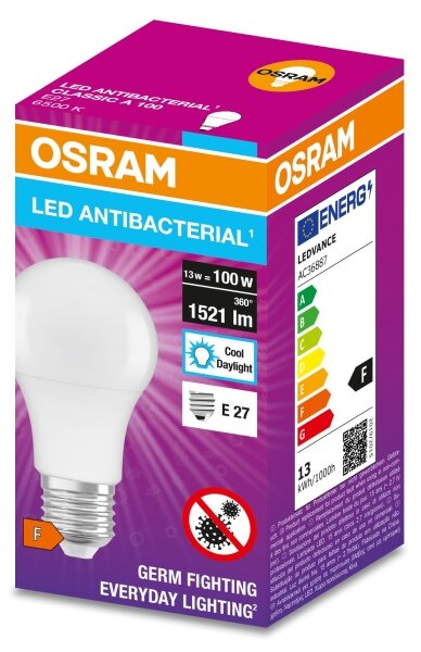 LED Antibakteriálna žiarovka A100 E27/13W/230V 6500K - Osram
