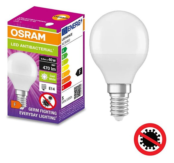LED Antibakteriálna žiarovka P40 E14/4,9W/230V 4000K - Osram