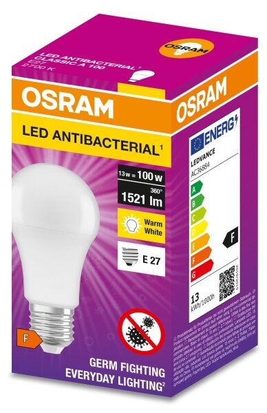 LED Antibakteriálna žiarovka A100 E27/13W/230V 2700K - Osram