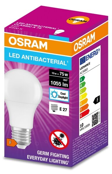 LED Antibakteriálna žiarovka A75 E27/10W/230V 6500K - Osram