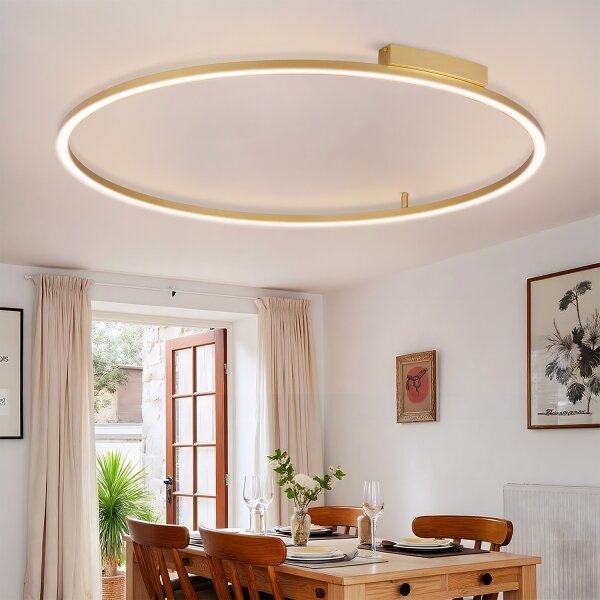 Brilagi - LED stmievateľné svietidlo PORTOFINO LED/85W/230V priemer 120 cm zlatá + diaľkové ovládanie