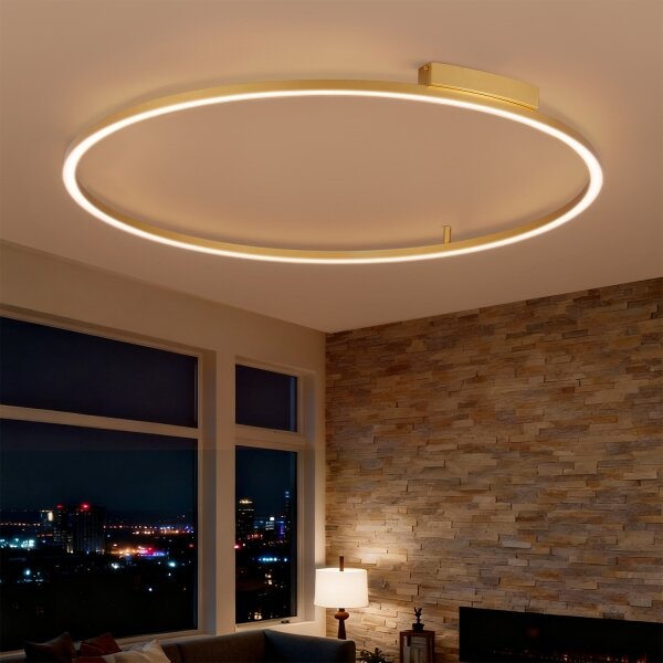 Brilagi - LED stmievateľné svietidlo PORTOFINO LED/85W/230V priemer 120 cm zlatá + diaľkové ovládanie