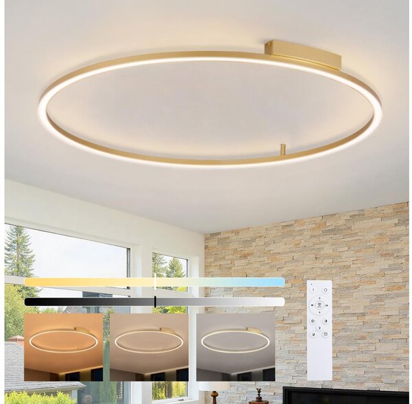 Brilagi - LED stmievateľné svietidlo PORTOFINO LED/85W/230V priemer 120 cm zlatá + diaľkové ovládanie
