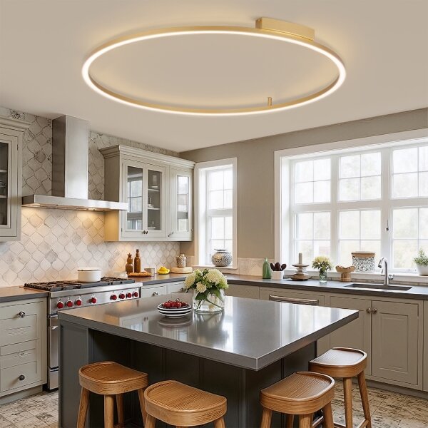 Brilagi - LED stmievateľné svietidlo PORTOFINO LED/85W/230V priemer 120 cm zlatá + diaľkové ovládanie