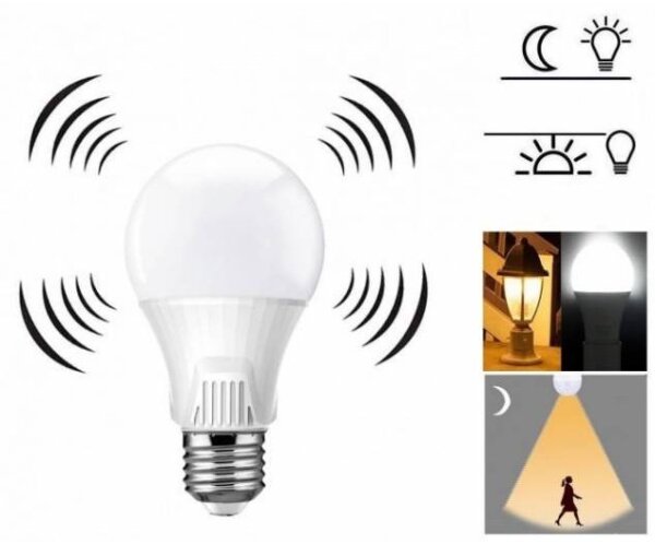 LED Žiarovka so senzorom E27/9W/230V 6500K
