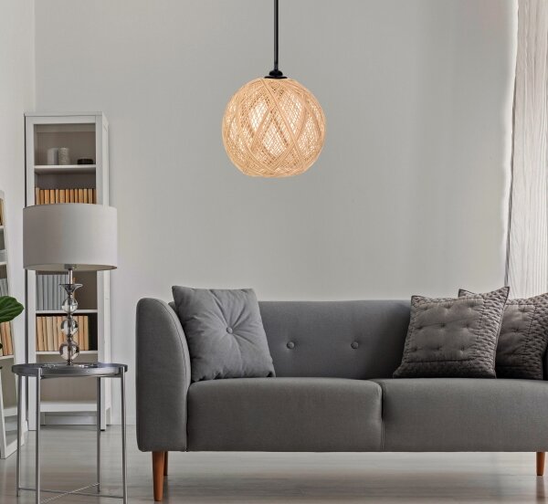 Luster na lanku JUTE 1xE27/60W/230V béžová