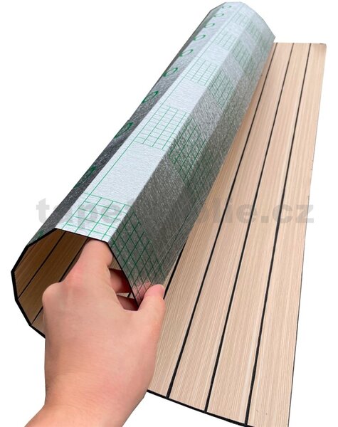 Samolepiace lamely na stenu L01, cena za kus, rozmer 100 cm x 60 cm, svetlo hnedé, IMPOL TRADE