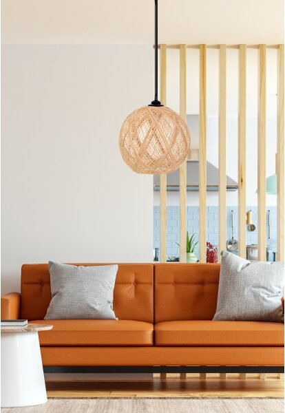 Luster na lanku JUTE 1xE27/60W/230V béžová