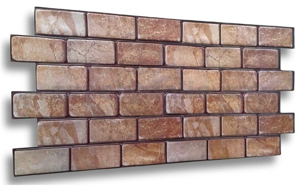 Obkladové panely 3D PVC CPVC5, cena za kus, rozmer 960 x 480 mm, kamenný obklad hnedý, IMPOL TRADE