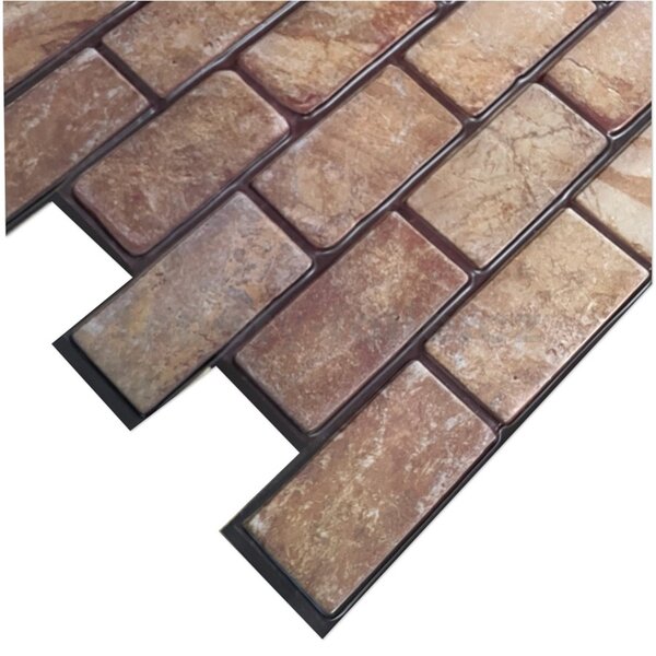 Obkladové panely 3D PVC CPVC5, cena za kus, rozmer 960 x 480 mm, kamenný obklad hnedý, IMPOL TRADE