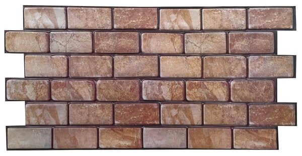 Obkladové panely 3D PVC CPVC5, cena za kus, rozmer 960 x 480 mm, kamenný obklad hnedý, IMPOL TRADE