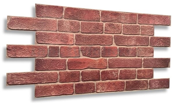 Obkladové panely 3D PVC CPVC6, cena za kus, rozmer 960 x 480 mm, tehla červená so sivou škárou, IMPOL TRADE