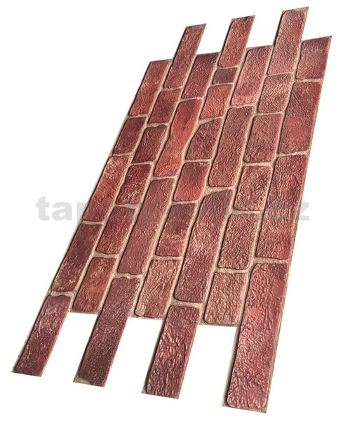 Obkladové panely 3D PVC CPVC6, cena za kus, rozmer 960 x 480 mm, tehla červená so sivou škárou, IMPOL TRADE