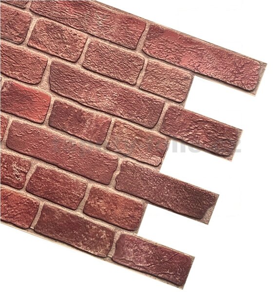 Obkladové panely 3D PVC CPVC6, cena za kus, rozmer 960 x 480 mm, tehla červená so sivou škárou, IMPOL TRADE